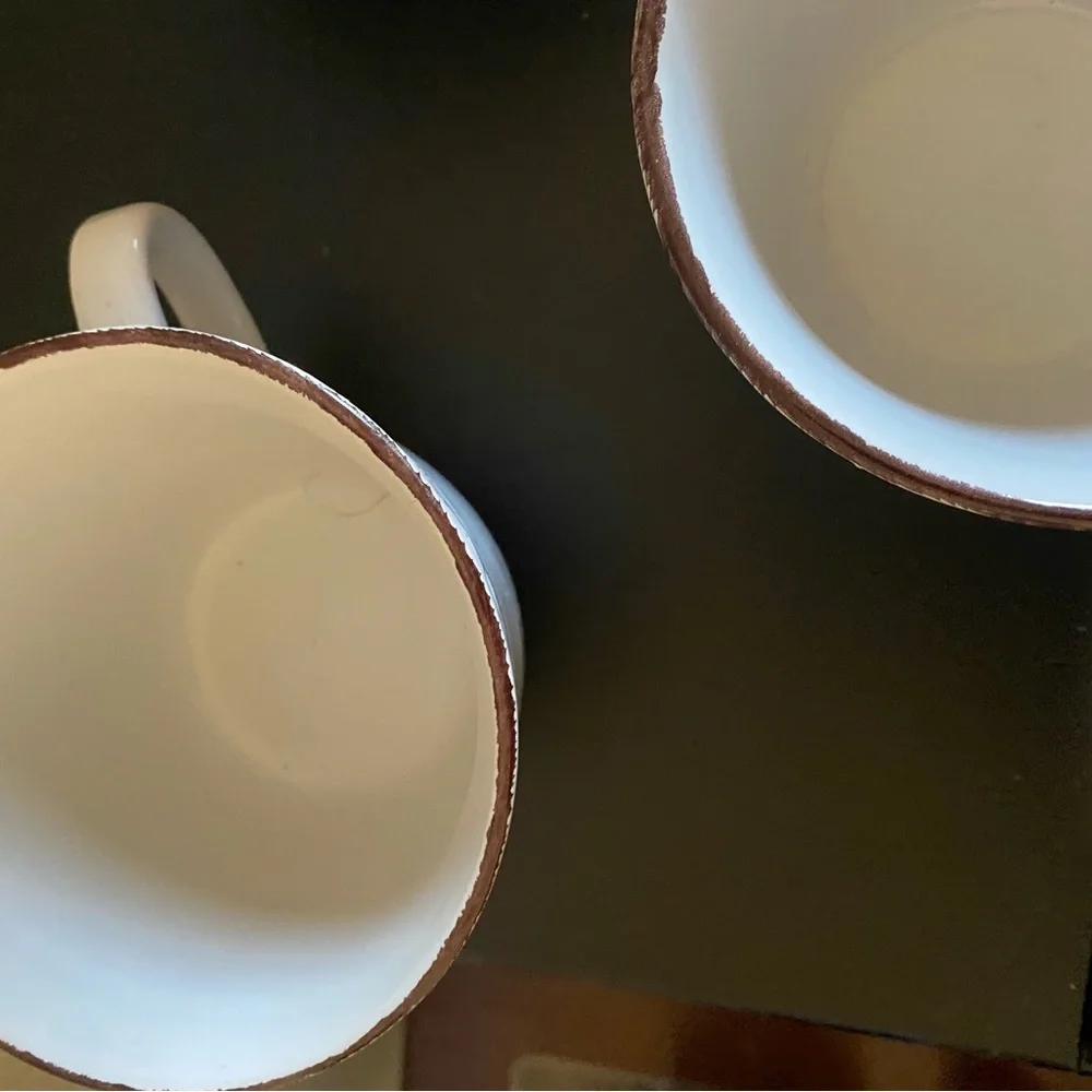 Pfaltzgraff 4 Piece Rustic Trellis White Stoneware 3 Mug and Sugar Bowl Set